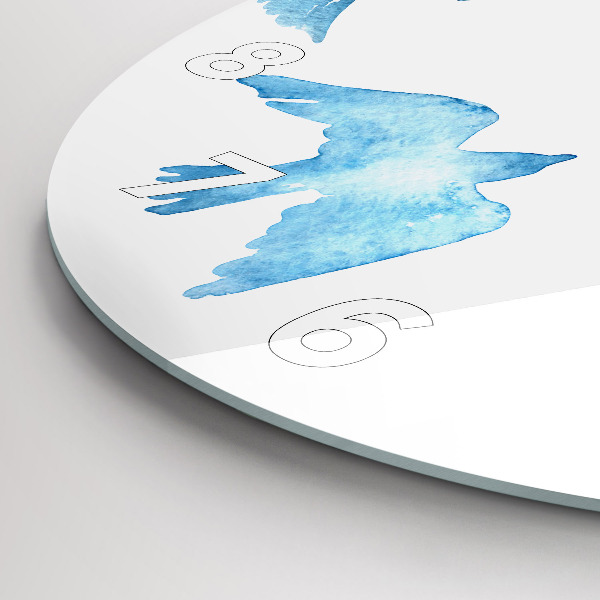 Kerek fali üvegóra Repülő kék madarak