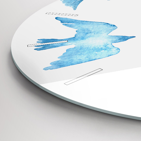 Kerek fali üvegóra Repülő kék madarak