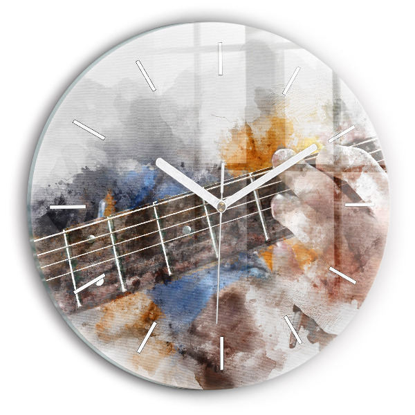 Kerek fali üvegóra Gitár grafika