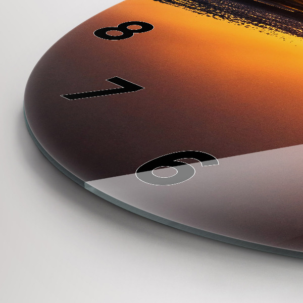 Kerek fali üvegóra Futó és naplemente