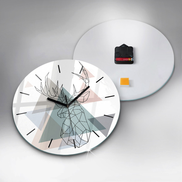 Kerek fali üvegóra Rénszarvas skandináv stílusban