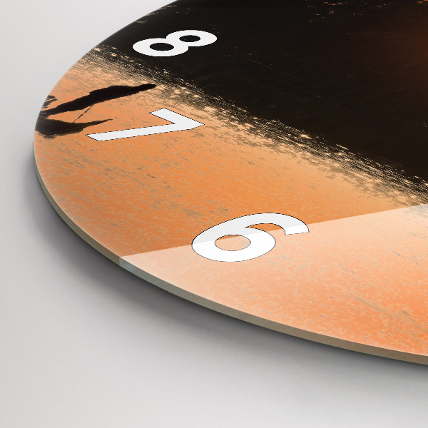 Kerek fali üvegóra Naplemente és pálmafák