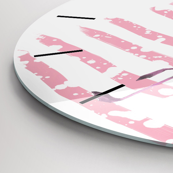 Kerek fali üvegóra Flamingo grafika