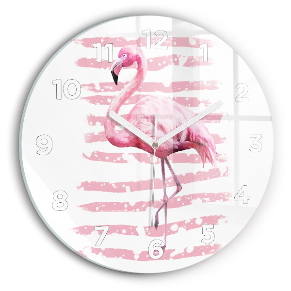 Kerek fali üvegóra Flamingo grafika