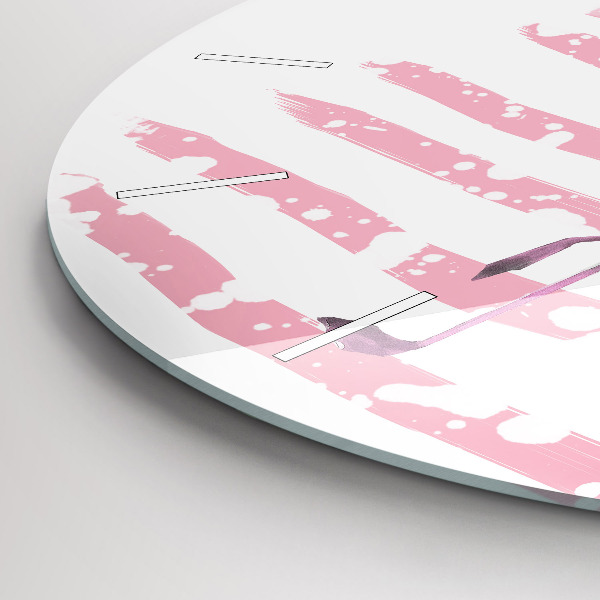 Kerek fali üvegóra Flamingo grafika