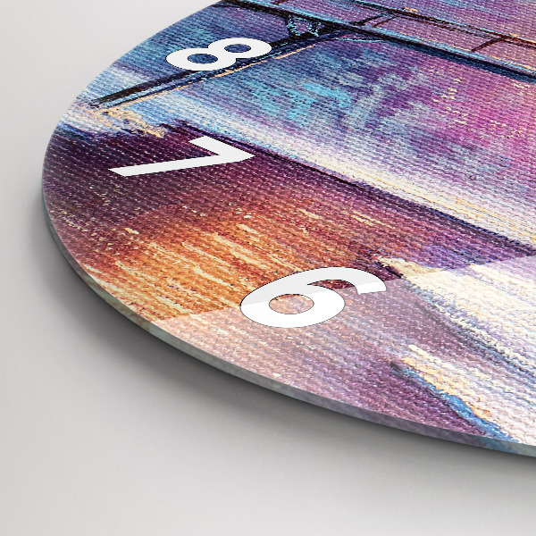 Kerek fali üvegóra Karácsonyfa és a híd