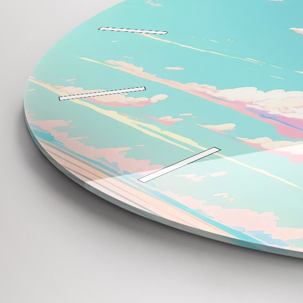 Kerek fali üvegóra Az ég pasztell színe