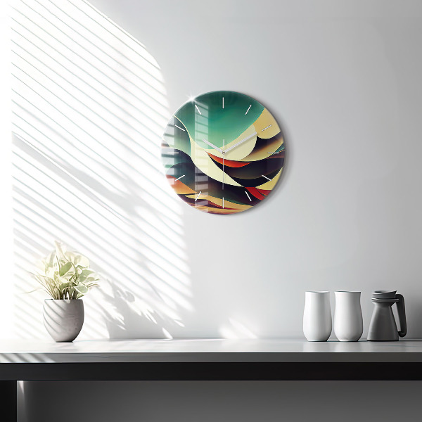 Kerek fali üvegóra Absztrakt vonalak háttér