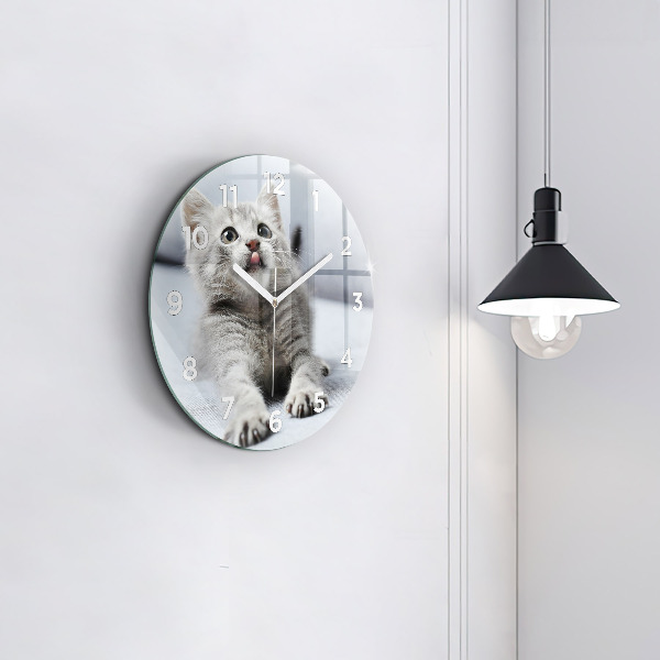 Kerek fali üvegóra Macska a kanapén