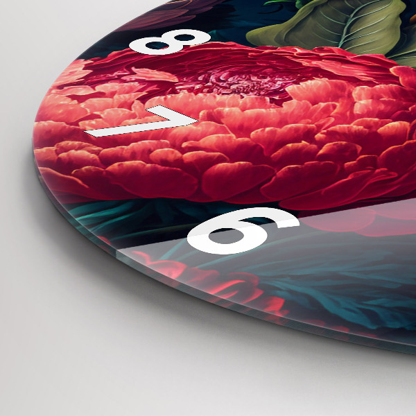 Kerek fali üvegóra Vintage virágcsokor