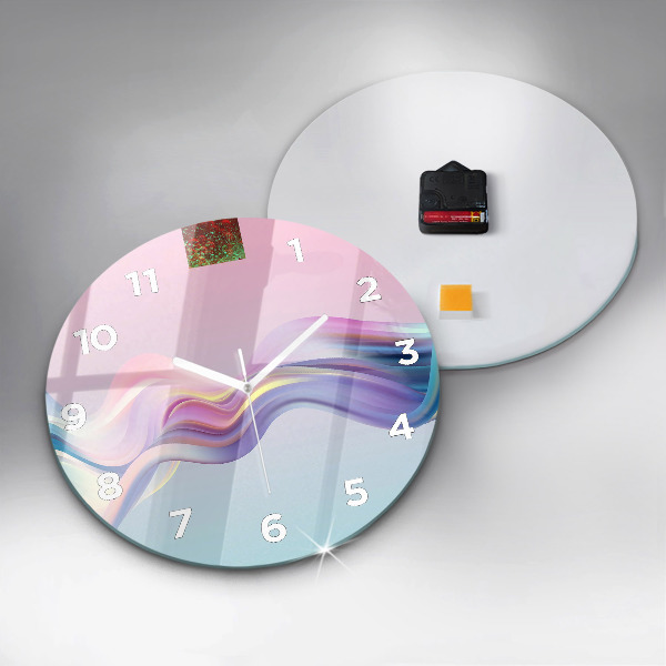 Kerek fali üvegóra Pasztell hullám absztrakció