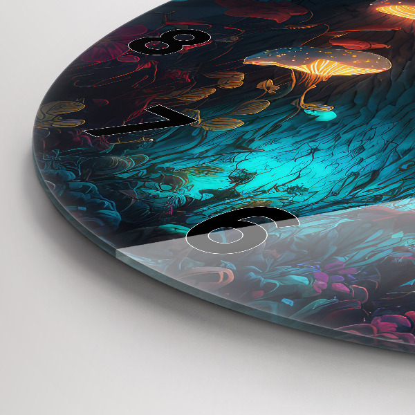 Kerek fali üvegóra Erdő és varázsgomba