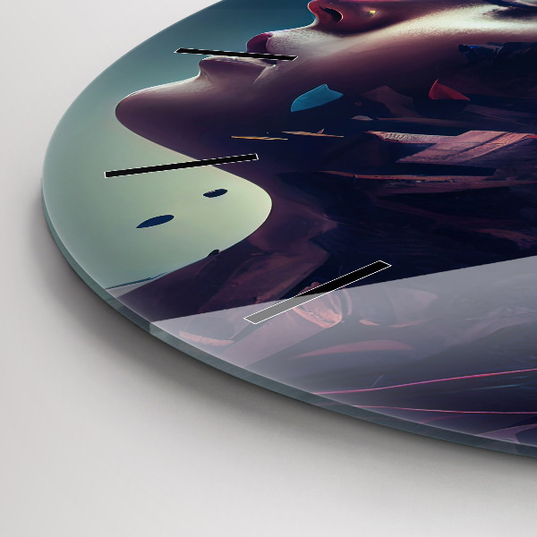 Kerek fali üvegóra Absztrakt nő