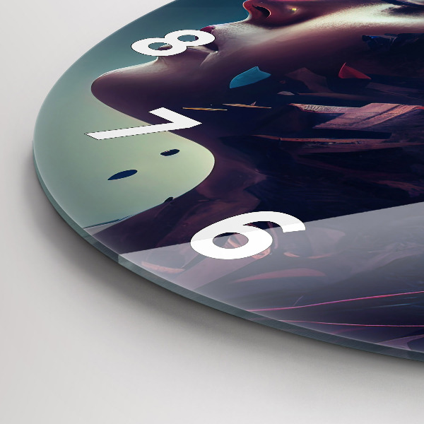 Kerek fali üvegóra Absztrakt nő