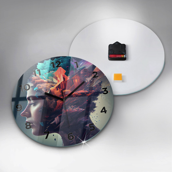 Kerek fali üvegóra Absztrakt nő