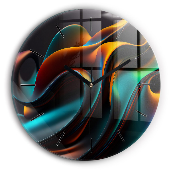 Kerek fali üvegóra Futurisztikus hullám