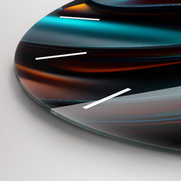 Kerek fali üvegóra Futurisztikus hullám