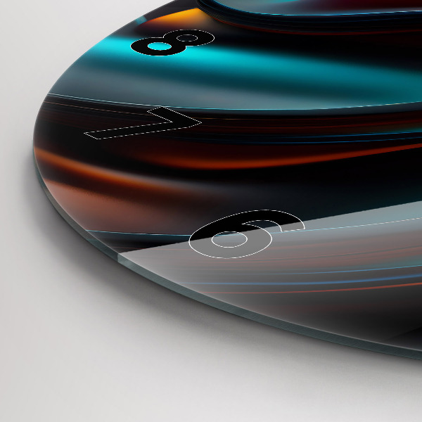 Kerek fali üvegóra Futurisztikus hullám