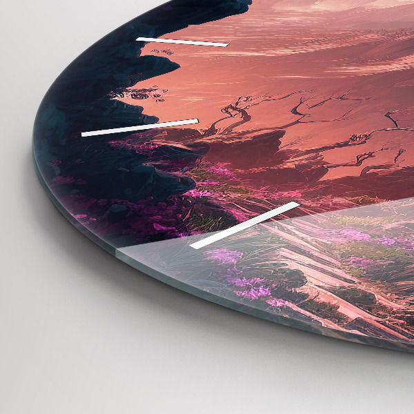 Kerek fali üvegóra Varázslatos erdő és hegyek