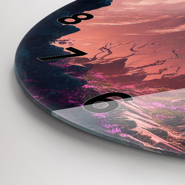 Kerek fali üvegóra Varázslatos erdő és hegyek