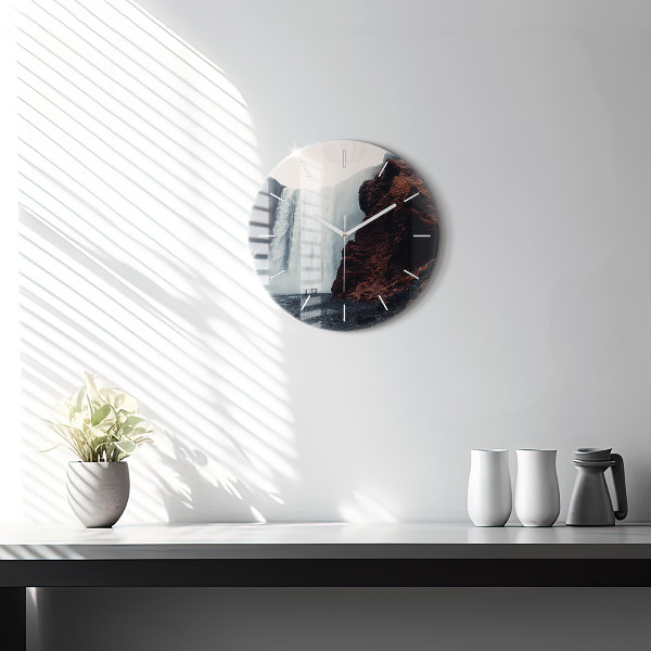 Kerek fali üvegóra Vízesés táj Izland