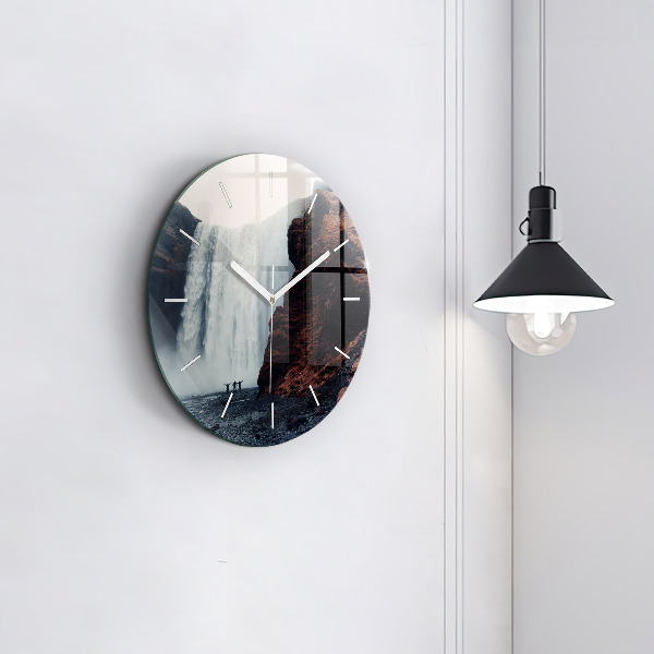 Kerek fali üvegóra Vízesés táj Izland