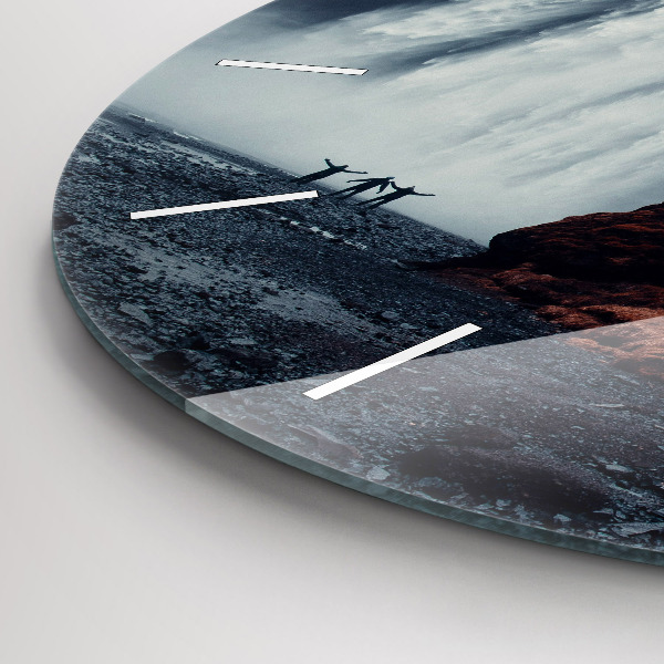 Kerek fali üvegóra Vízesés táj Izland