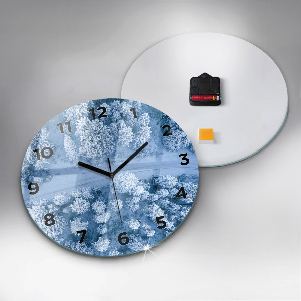 Kerek fali üvegóra Erdő télen