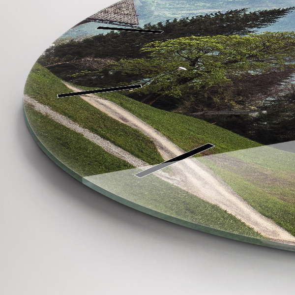 Kerek fali üvegóra Kilátás a hegyekre