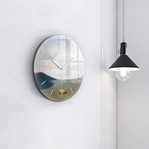 Kerek fali üvegóra Jármű a kamcsatkai sivatagban