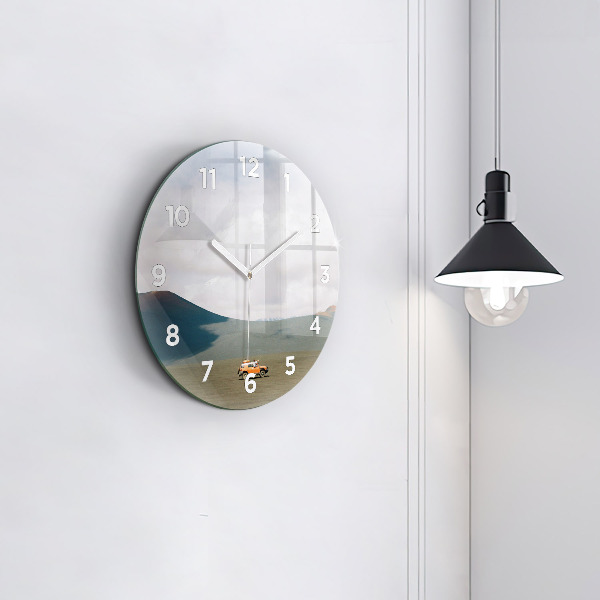 Kerek fali üvegóra Jármű a kamcsatkai sivatagban