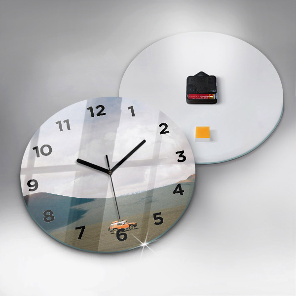 Kerek fali üvegóra Jármű a kamcsatkai sivatagban