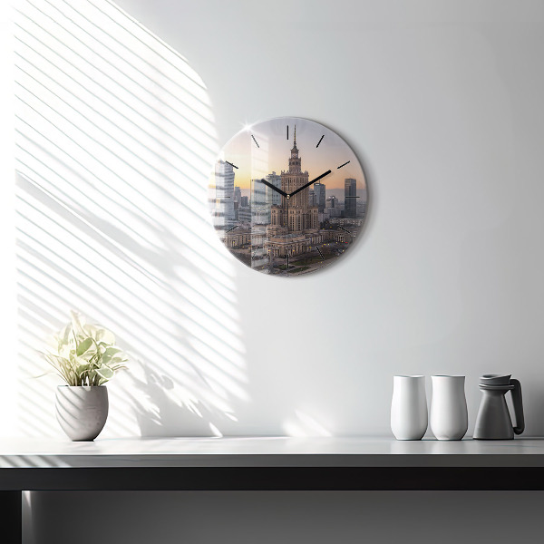 Kerek fali üvegóra Varsói panoráma