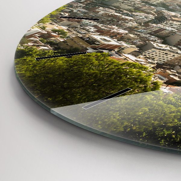 Kerek fali üvegóra Barcelona kilátás Montjuicra