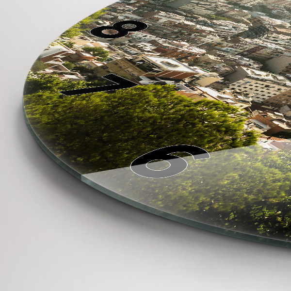 Kerek fali üvegóra Barcelona kilátás Montjuicra