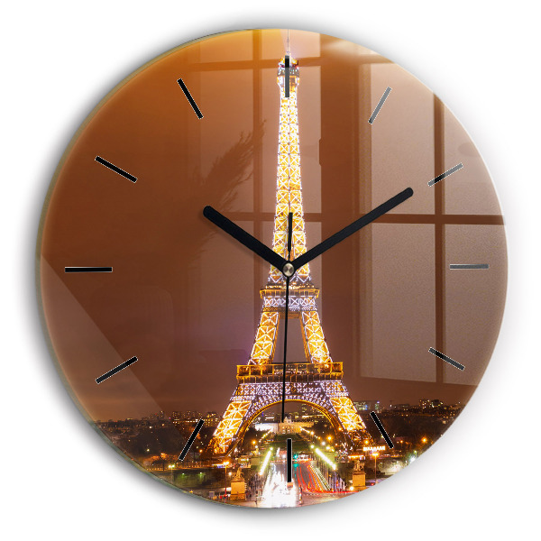 Kerek fali üvegóra Kivilágított Eiffel-torony