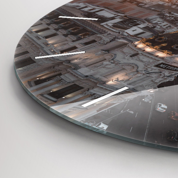 Kerek fali üvegóra Városok naplementekor