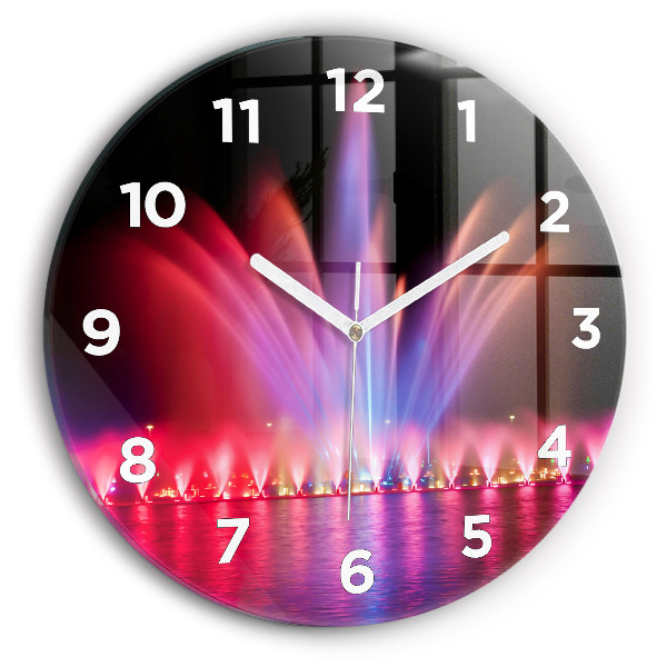 Kerek fali üvegóra Wroclaw-kút éjjel