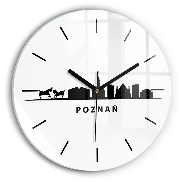 Kerek fali üvegóra Poznani panoráma grafika