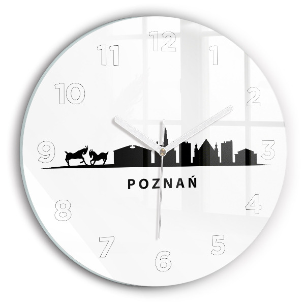 Kerek fali üvegóra Poznani panoráma grafika