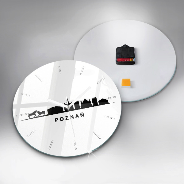 Kerek fali üvegóra Poznani panoráma grafika