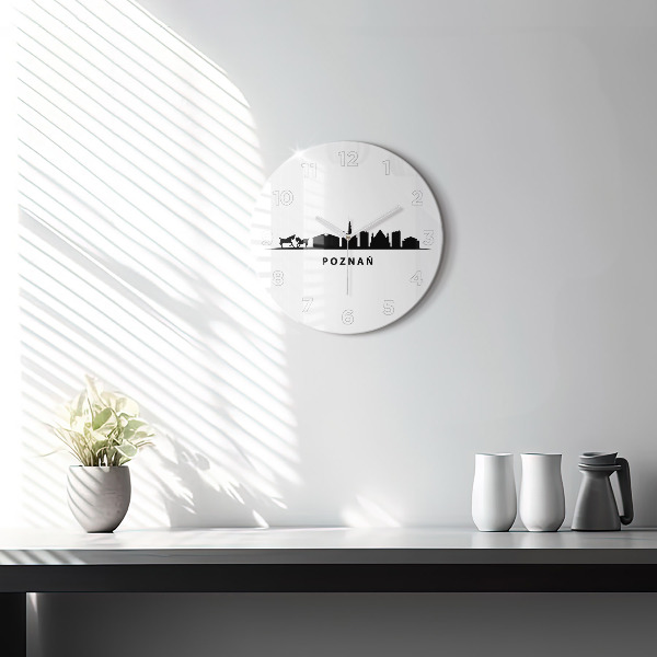 Kerek fali üvegóra Poznani panoráma grafika