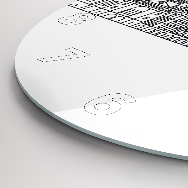 Kerek fali üvegóra Lodz építészeti panorámája