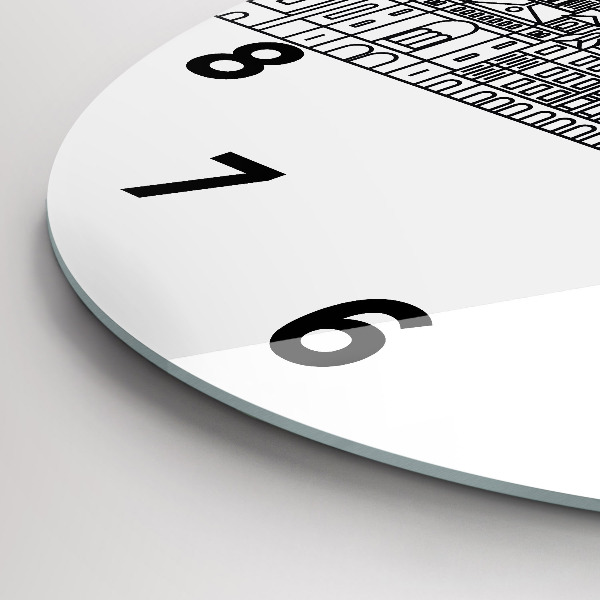 Kerek fali üvegóra Lodz építészeti panorámája