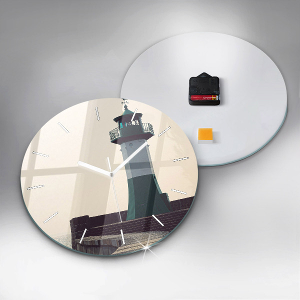 Kerek fali üvegóra A világítótorony és a tenger