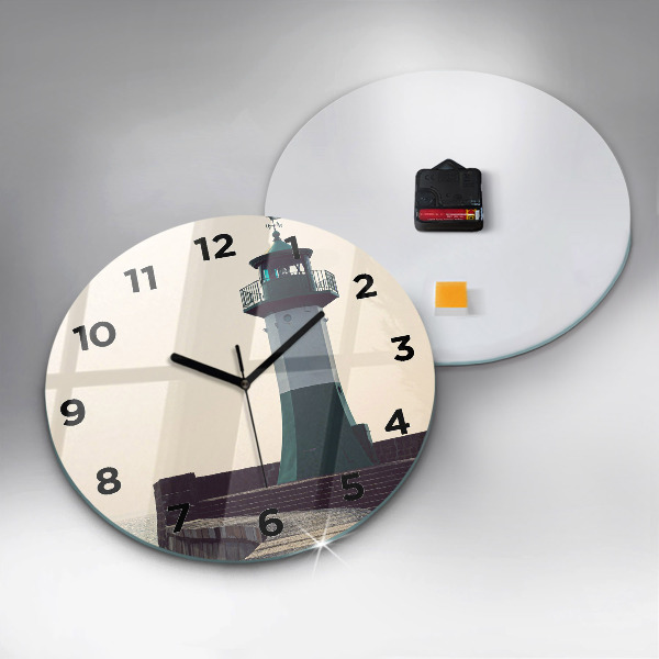 Kerek fali üvegóra A világítótorony és a tenger