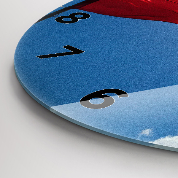 Kerek fali üvegóra A lengyel zászló az égen