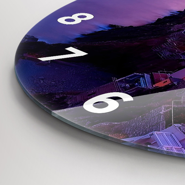 Kerek fali üvegóra Házak a tó közelében