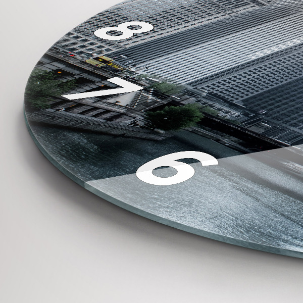 Kerek fali üvegóra Városi panoráma