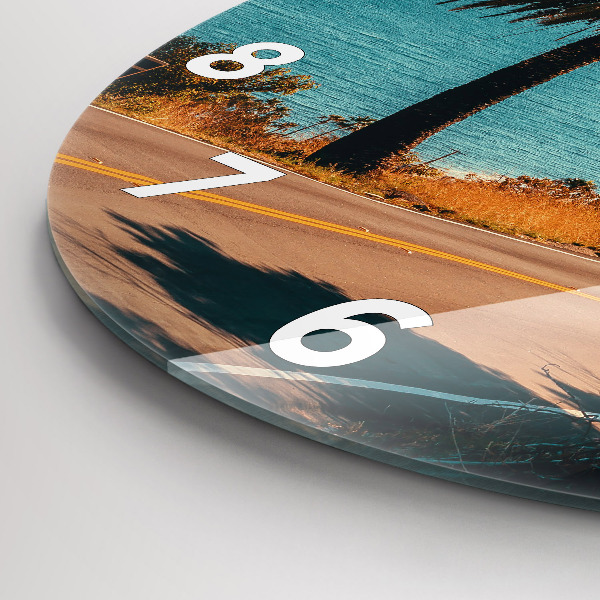 Kerek fali üvegóra Pálmafák Malibuban